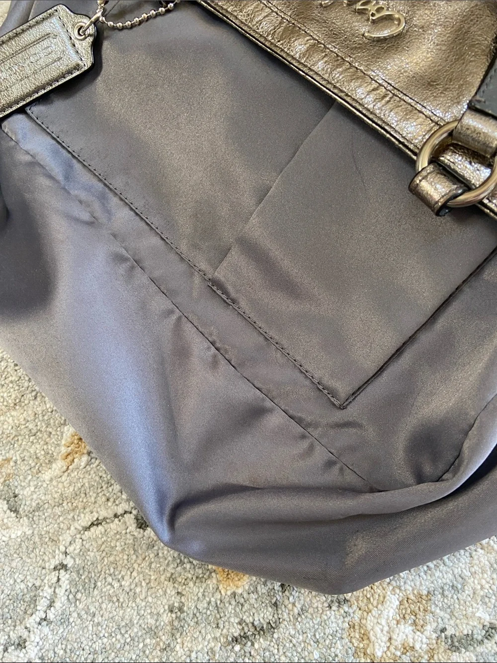 Coach 2011 Metallic Pewter Leather Gallery Tote Bag (F17721)